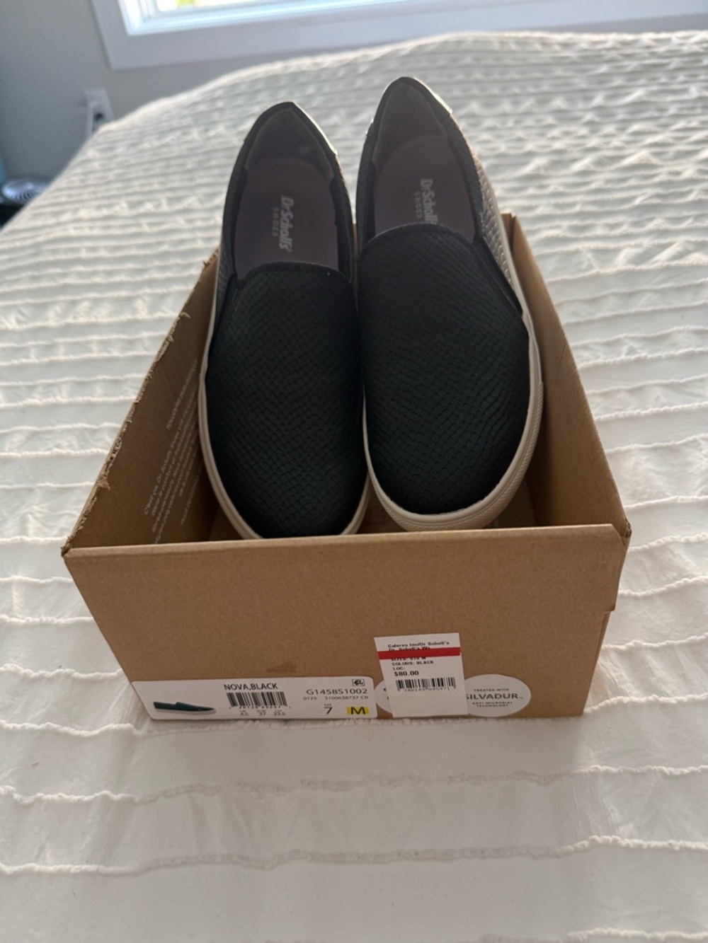 New!! Dr. Scholl's Black Slip-On Casual Sneakers size 7